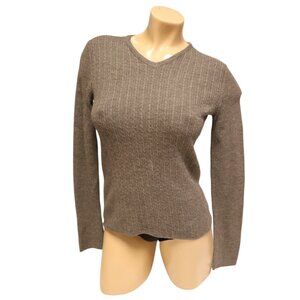 Armani Exchange Women's Gray Wool V-Neck Sweater Small